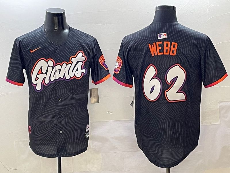 Men San Francisco Giants #62 Webb Black Joint Name Nike 2025 MLB Jersey style 6->san francisco giants->MLB Jersey